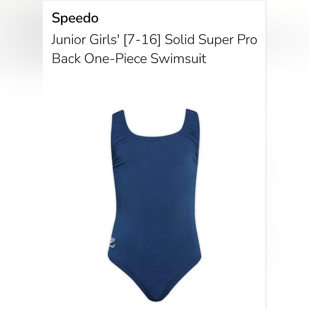 SPEEDO ◇ Junior Girls, Endurance+ Super ProBack, 1-Piece Swimsuit, 12/28 NWOT ◇